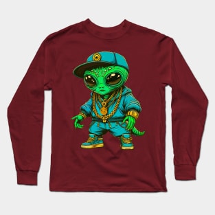 Alien Humanoid Hip Hop Thug Life Style Long Sleeve T-Shirt